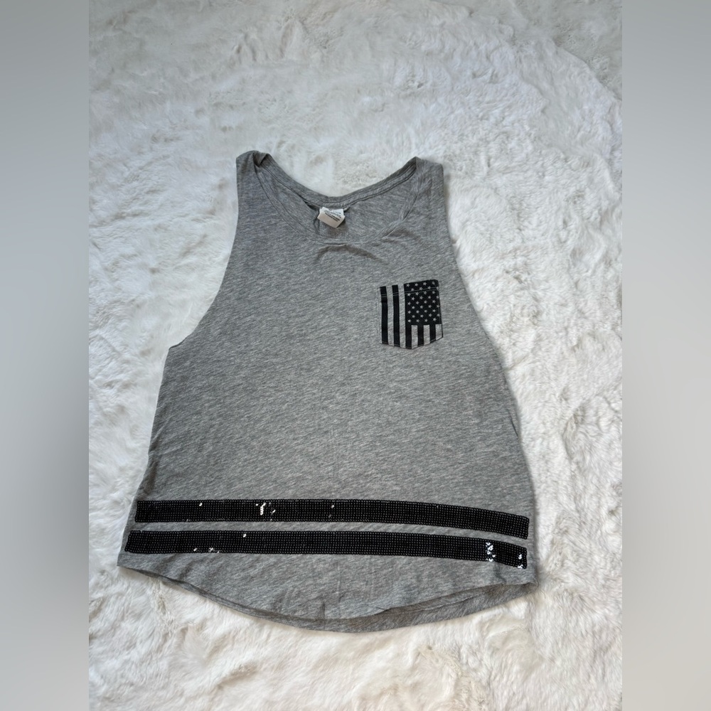 PINK VS Flag Sequined Tank Top